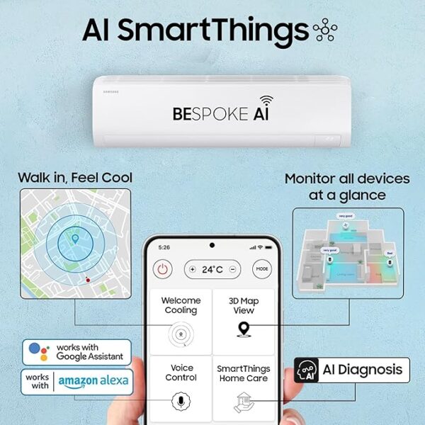 Samsung 1.5 Ton 5 Star AI Inverter Smart Split AC